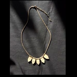 Gold H&M statement necklace with 5 faux stone pendants